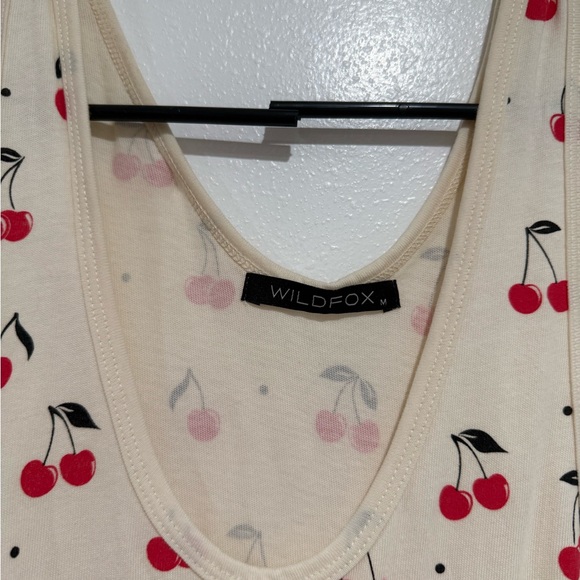 Wildfox Cream Cherry Print sleeveless dress - Picture 2 of 3
